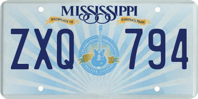 MS license plate ZXQ794