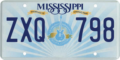 MS license plate ZXQ798