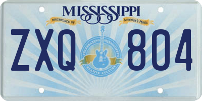 MS license plate ZXQ804