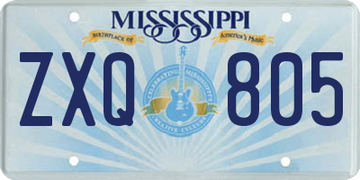 MS license plate ZXQ805