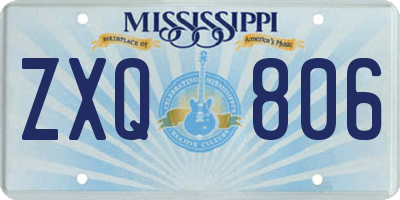 MS license plate ZXQ806