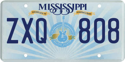 MS license plate ZXQ808