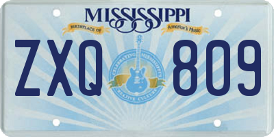 MS license plate ZXQ809