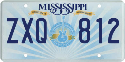 MS license plate ZXQ812