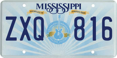 MS license plate ZXQ816