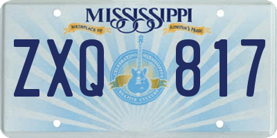 MS license plate ZXQ817