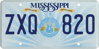 MS license plate ZXQ820