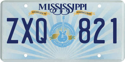 MS license plate ZXQ821