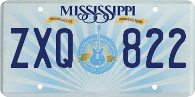 MS license plate ZXQ822