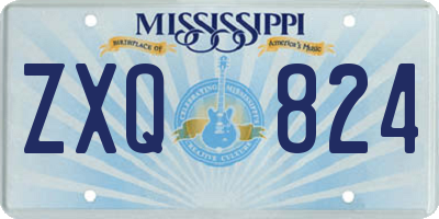 MS license plate ZXQ824