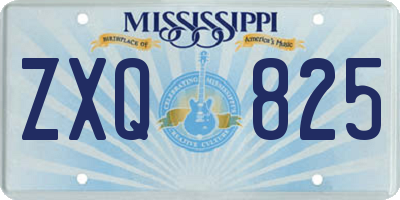 MS license plate ZXQ825