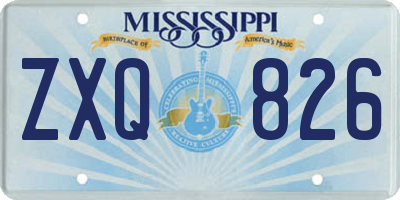 MS license plate ZXQ826