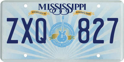 MS license plate ZXQ827