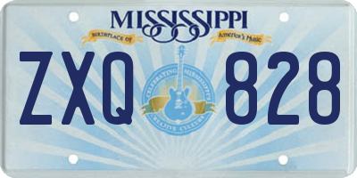 MS license plate ZXQ828