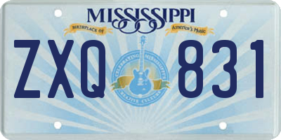 MS license plate ZXQ831