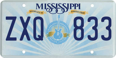 MS license plate ZXQ833