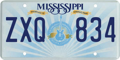 MS license plate ZXQ834