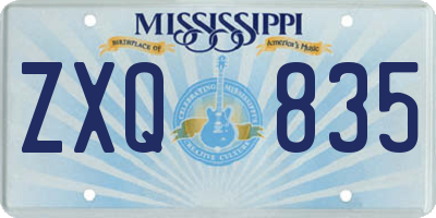 MS license plate ZXQ835