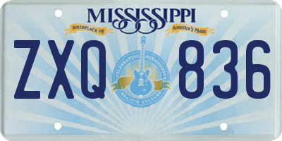 MS license plate ZXQ836