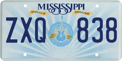 MS license plate ZXQ838