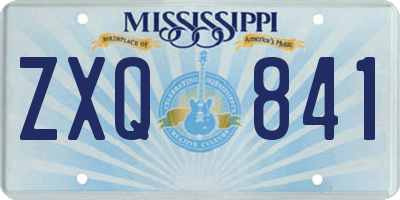 MS license plate ZXQ841