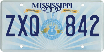 MS license plate ZXQ842