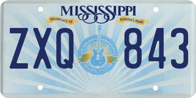 MS license plate ZXQ843