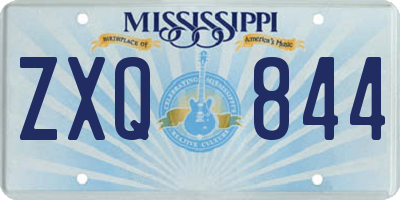 MS license plate ZXQ844