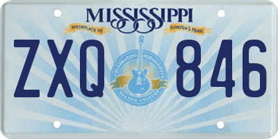 MS license plate ZXQ846