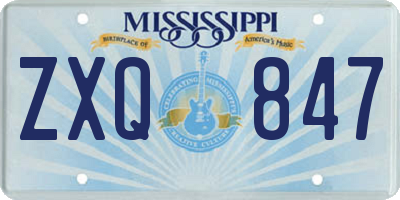 MS license plate ZXQ847