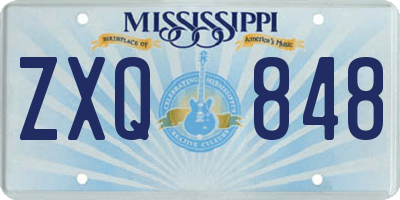 MS license plate ZXQ848