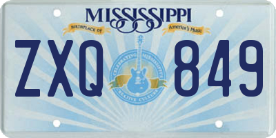 MS license plate ZXQ849