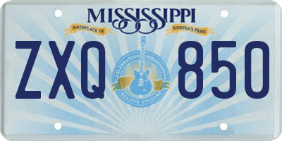 MS license plate ZXQ850