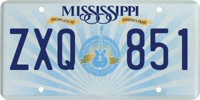 MS license plate ZXQ851