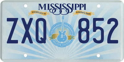 MS license plate ZXQ852