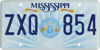 MS license plate ZXQ854