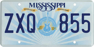 MS license plate ZXQ855