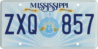 MS license plate ZXQ857