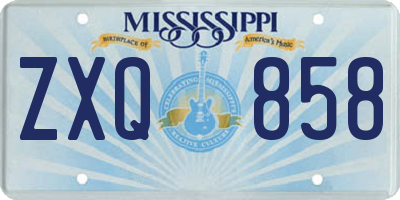 MS license plate ZXQ858