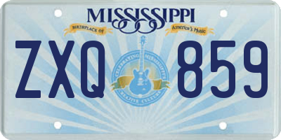 MS license plate ZXQ859