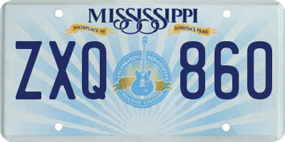 MS license plate ZXQ860