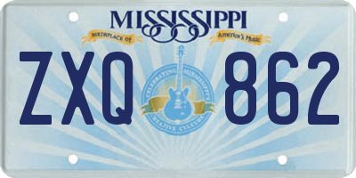 MS license plate ZXQ862