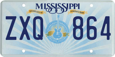 MS license plate ZXQ864
