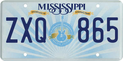 MS license plate ZXQ865