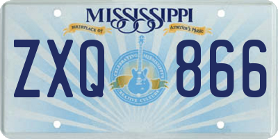 MS license plate ZXQ866