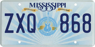 MS license plate ZXQ868