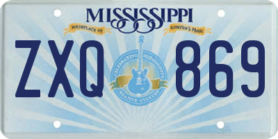 MS license plate ZXQ869