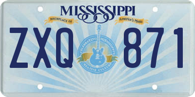 MS license plate ZXQ871