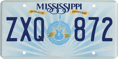 MS license plate ZXQ872