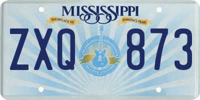 MS license plate ZXQ873